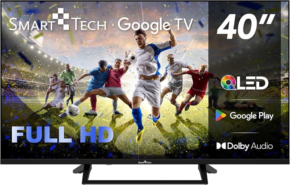 Smart Tech TV 40" (100 cm) 40QG01V Google TV QLED Full HD; 3 HDMI, 2USB, Son Dolby Digital Plus