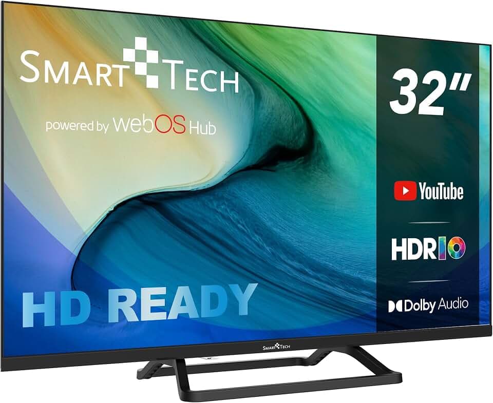 Smart Tech TV LED HD 32' (80 cm) Smart TV Web OS-32HW01V3- Molotov, Netflix, Prime Video, 3xHDMI - 2xUSB -Dolby Audio