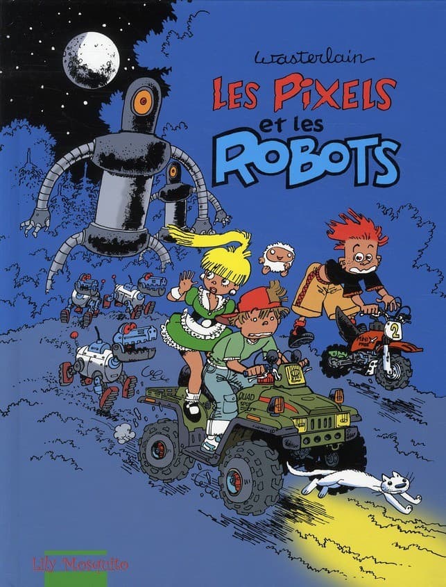 Vifs, dynamiques et pétillants nos amis les Pixels sont de retour. Egarés dansun parc, les voilà poursuivis et capturés par de bien étranges robots.Quels sont donc ces deux savants fous qui vivent dans le mystérieux château ?Dans quel but construisent-ils une inquiétante armée de robots ?