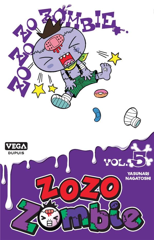 Encore plein d'aventures à rebondissements dans ce volume de Zozo Zombie. Il se fait ainsi attaquer par un moustique géant, livre une battle de transformisme avec un robot, lutte à mort contre une fleur carnivore, mais pire que tout : il doit faire un régime, et pas question de toucher au donut abandonné dans la cuisine ! Heureusement, Zozo a le talent de se faire des amis et se lie ainsi avec un petit nuage tout mignon. Mais catastrophe ! Voici que débarque en ville... un chasseur de zombies ! Comment échapper à cet inattendu prédateur sanguinaire quand on est un gentil enfant zombie ?