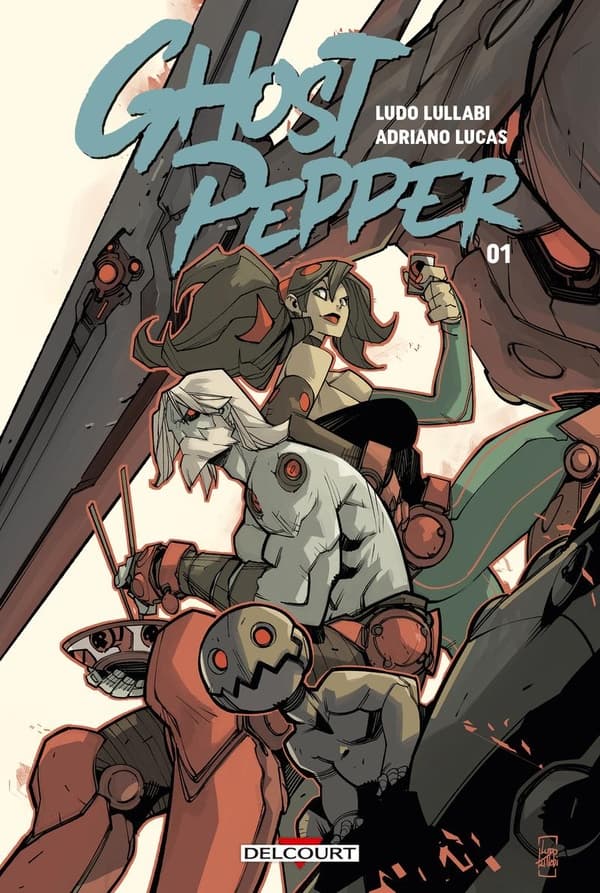 Ghost Pepper est une série de LUDO LULLABI, un auteur de comics... français. Il a notamment travaillé sur World of Warcraft et Battlechasers avec JOE MADUREIRA. Au programme : des héros oubliés, des food trucks, des robots, de quoi sauver le monde !L'humanité a survécu à une menace monstrueuse, mais le monde n'est est pas devenu meilleur pour autant. Loin s'en faut ! Chaque jour, Loloi prend la route pour livrer sa délicieuse cuisine au grand public au volant de son food truck, déjouant des adversaires perfides et gardant une longueur d'avance sur les robots censés protéger l'humanité. Mais tout bascule lorsqu'elle croise la route d'un mystérieux guerrier nommé Ash...