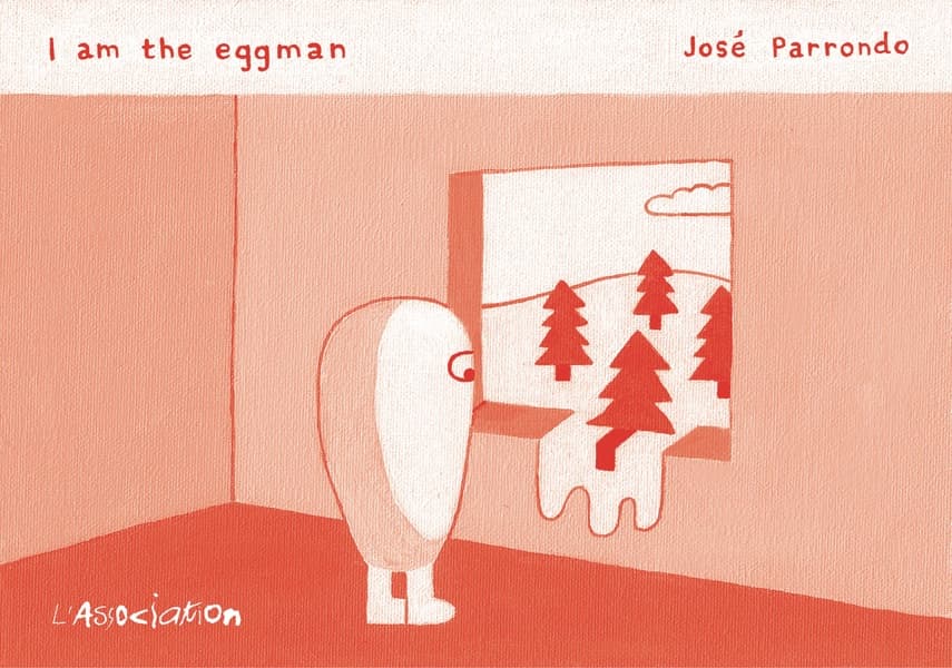 Les strips de José Parrondo fonctionnent comme des énigmes. Le trait est simple, les images épurées, le style minimaliste, l'attraction instantanée. Mais face à ces pages à priori muettes, les questions affluent : cette fenêtre est-elle un tableau ? Ce paysage est-il factice ou réel ? Cet arbre est-il plat ou en volume ? Y a-t-il un Eggman ou plusieurs ? Est-il ici ou ailleurs ? L'action se déroule-t-elle à l'extérieur ou à l'intérieur ? Ce qui nous regardons est-il vraiment ce que nous voyons ? Autant de questions que chaque lecteur devra négocier avec son moi profond pour en découvrir le non-sens qui mène au rire véritable.Eggman, petit oeuf doté de courtes pattes et de yeux ronds comme des billes, nous entraîne dans un univers insolite où les jeux d'échelle, le trompe-l'oeil et l'illusion règnent en maîtres. Tableau, longue-vue, fenêtre, escalier, serrure, bulles de bande dessinée, ronds, carrés, tirets parsèment ses aventures. En mêlant objets identifiables et éléments purement graphiques, José Parrondo s'amuse avec les signes et les codes de la bande dessinée pour créer un univers délicieusement absurde et plein de dissonances poétiques, tout en jonglant sans retenue avec la rétine et l'intelligence de ses lecteurs.Pour cet album, José Parrondo alterne à nouveau les techniques : aux strips muets en noir et blanc viennent s'ajouter une série de peintures à l'acrylique mélangeant dessins, jeux de mots ainsi que quelques photographies.