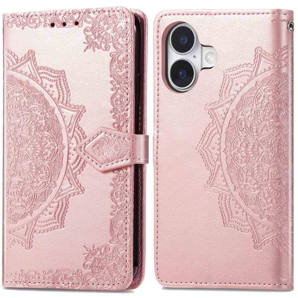 imoshion Etui de télephone Mandala Apple iPhone 16 - Rose Doré
