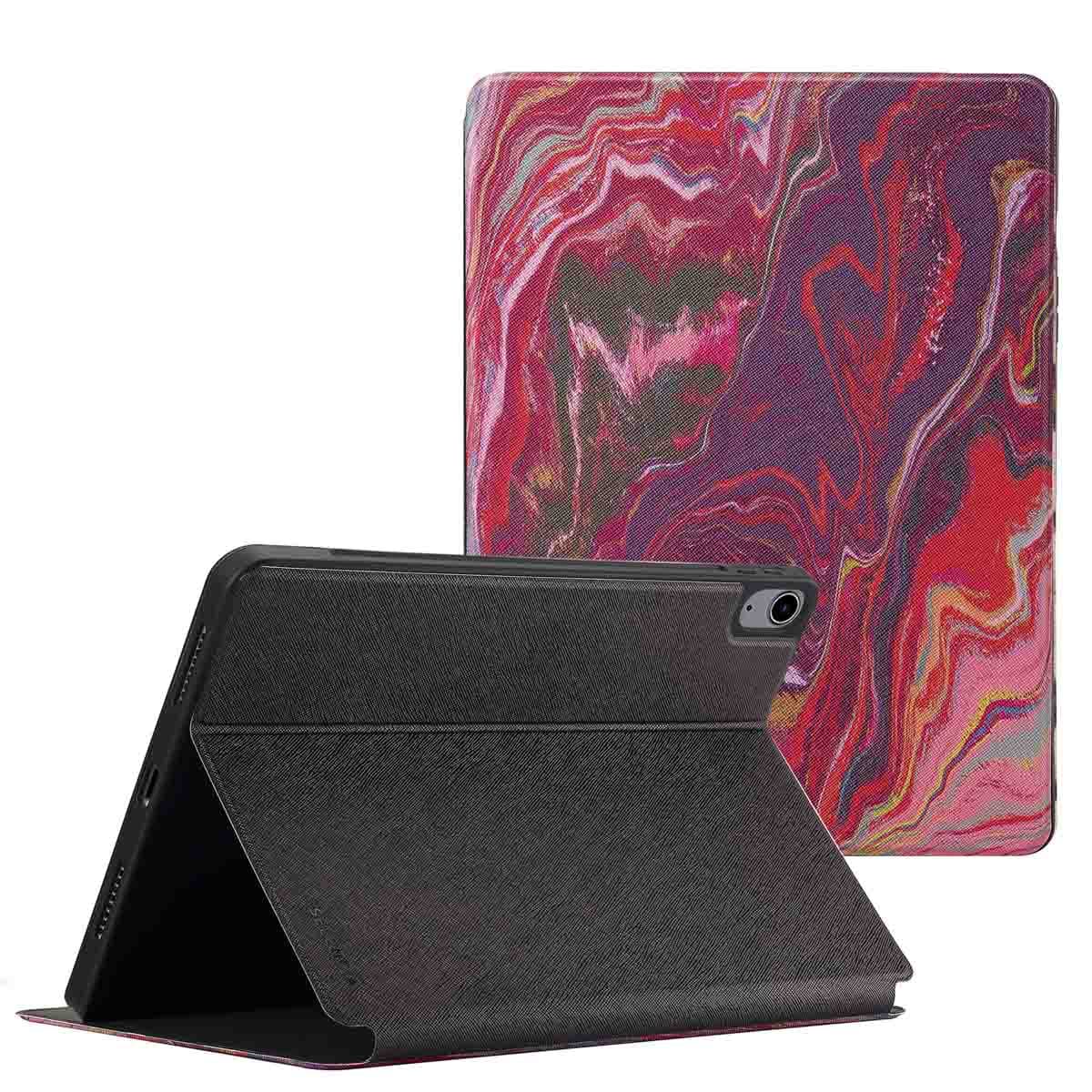Selencia Coque tablette Vivid Apple iPad Air 11 pouces (2026) M4 / (2025) M3 / (2024) M2 / Air 5 (2022) / Air 4 (2020) - Marble Plum