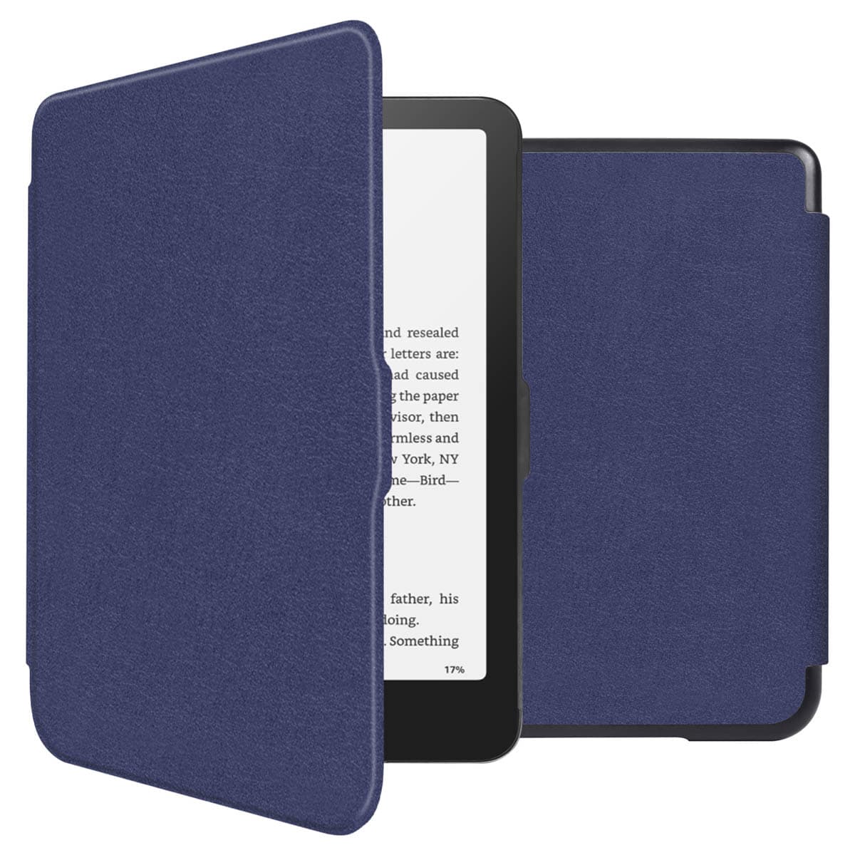 imoshion Étui de liseuse portefeuille Slim Hard Amazon Kindle Paperwhite (2024) / Paperwhite Signature Edition (2024) / Colorsoft (2024) / Colorsoft Signature Edition (2024) - Bleu foncé