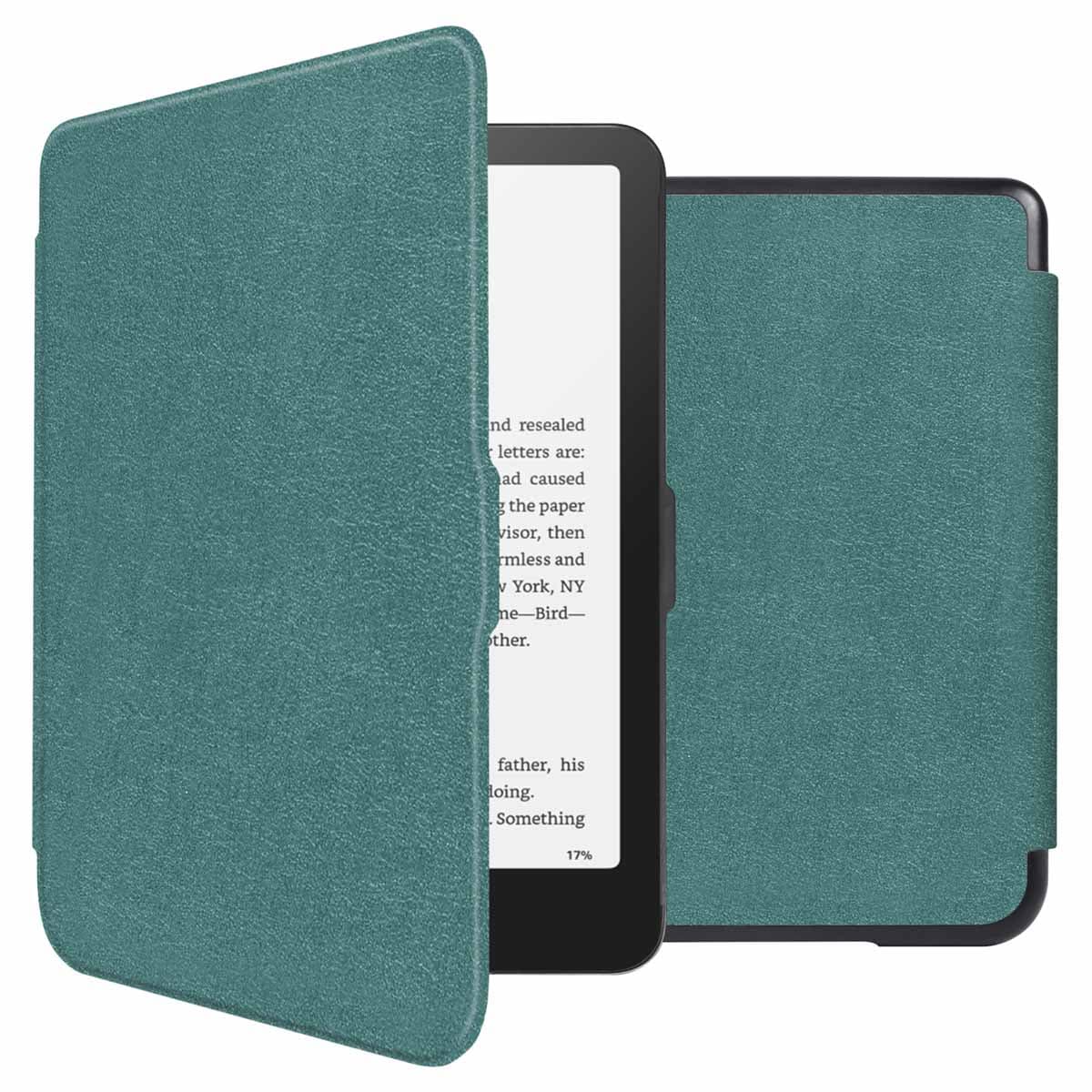 imoshion Étui de liseuse portefeuille Slim Hard Amazon Kindle Paperwhite (2024) / Paperwhite Signature Edition (2024) / Colorsoft (2024) / Colorsoft Signature Edition (2024) - Vert foncé