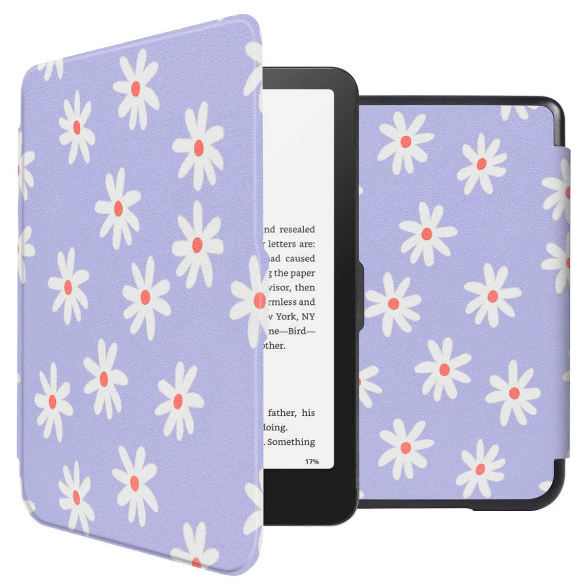 imoshion Design Slim Hard Case Sleepcover Amazon Kindle Paperwhite (2024) / Paperwhite Signature Edition (2024) / Colorsoft (2024) / Colorsoft Signature Edition (2024) - Flowers Distance