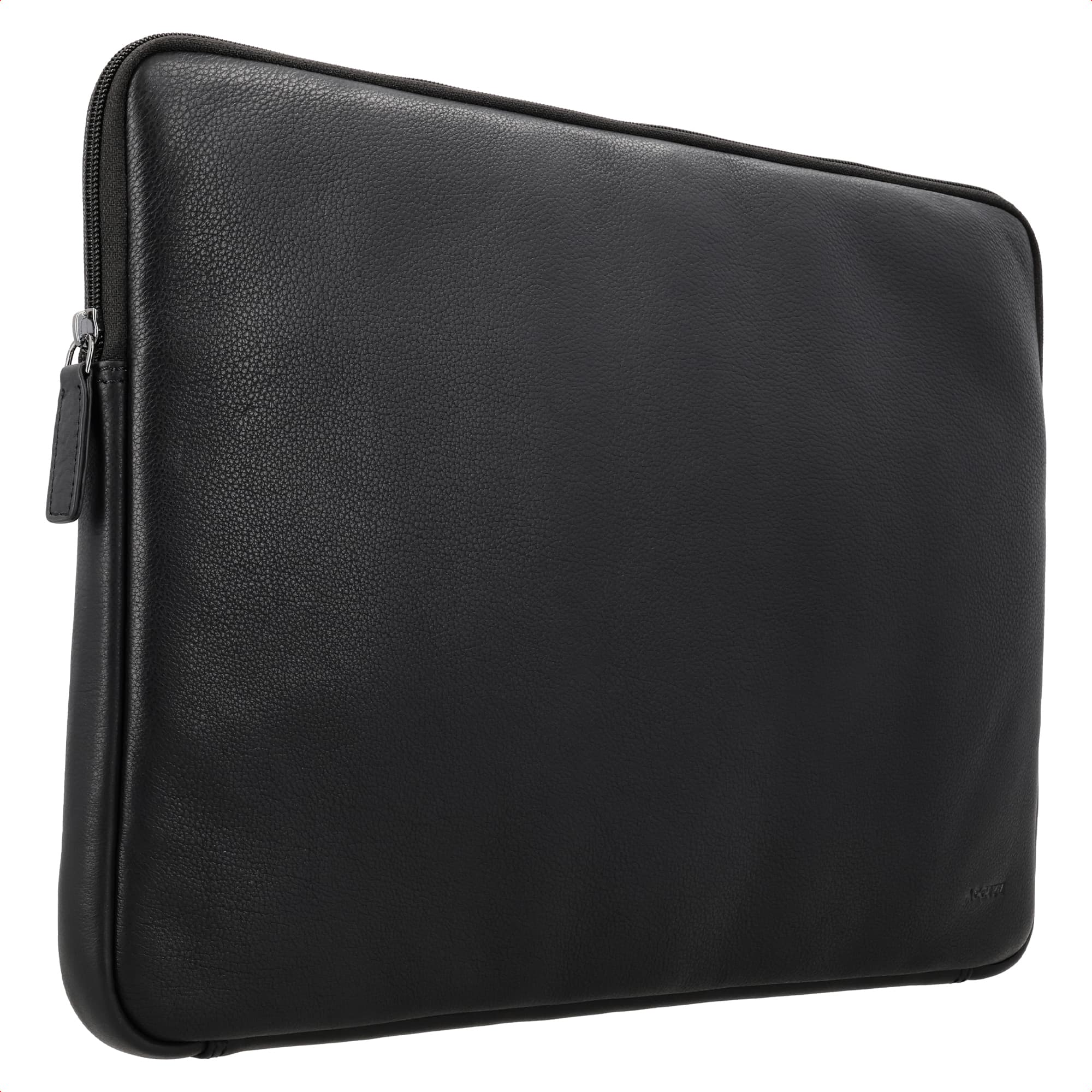 Accezz Pochette ordinateur Leather avec fermeture éclair 13-14 pouces - Noir