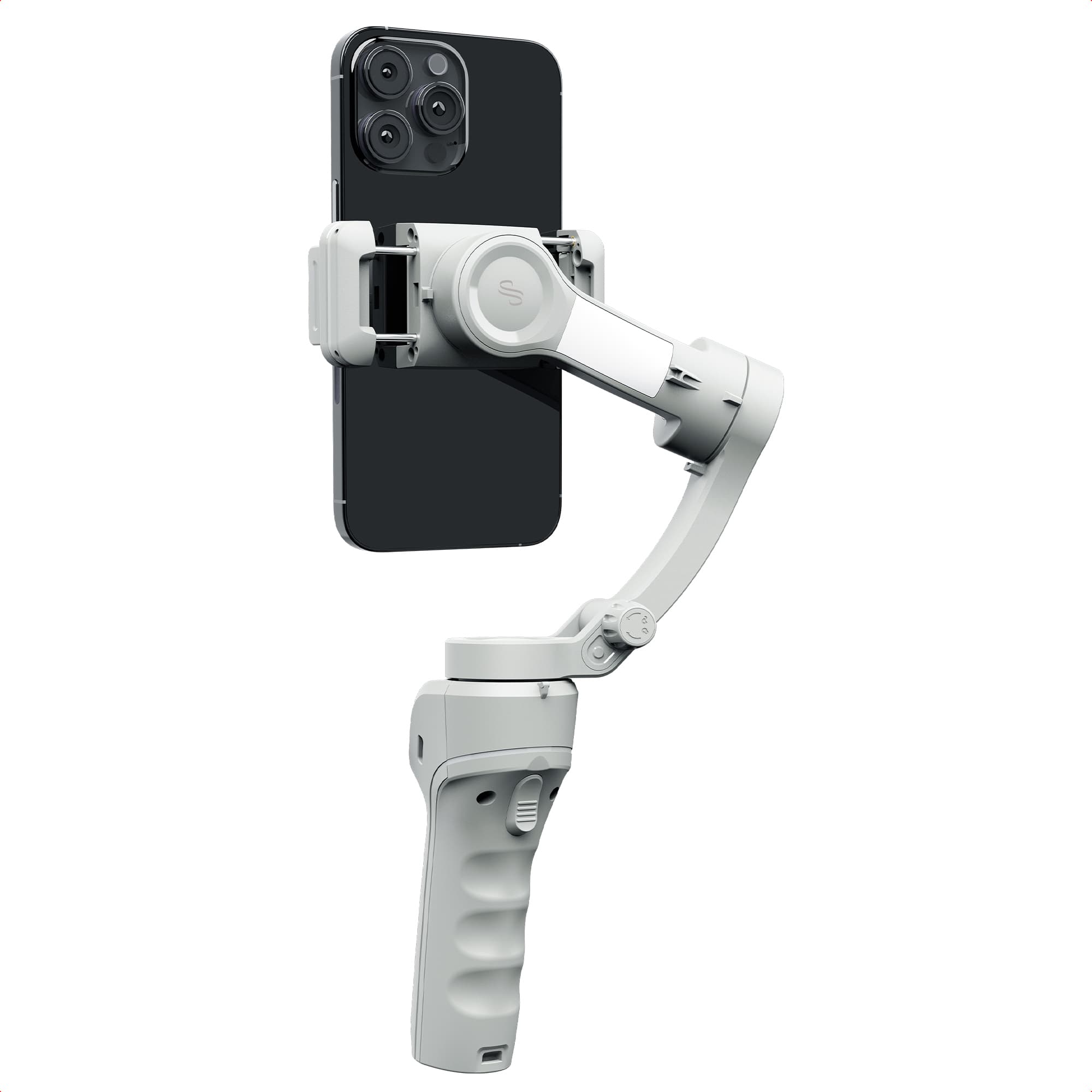 Selencia Stabilisateur Gimbal avec éclairage LED - Suivi intelligent - Trépied - Cosy Grey