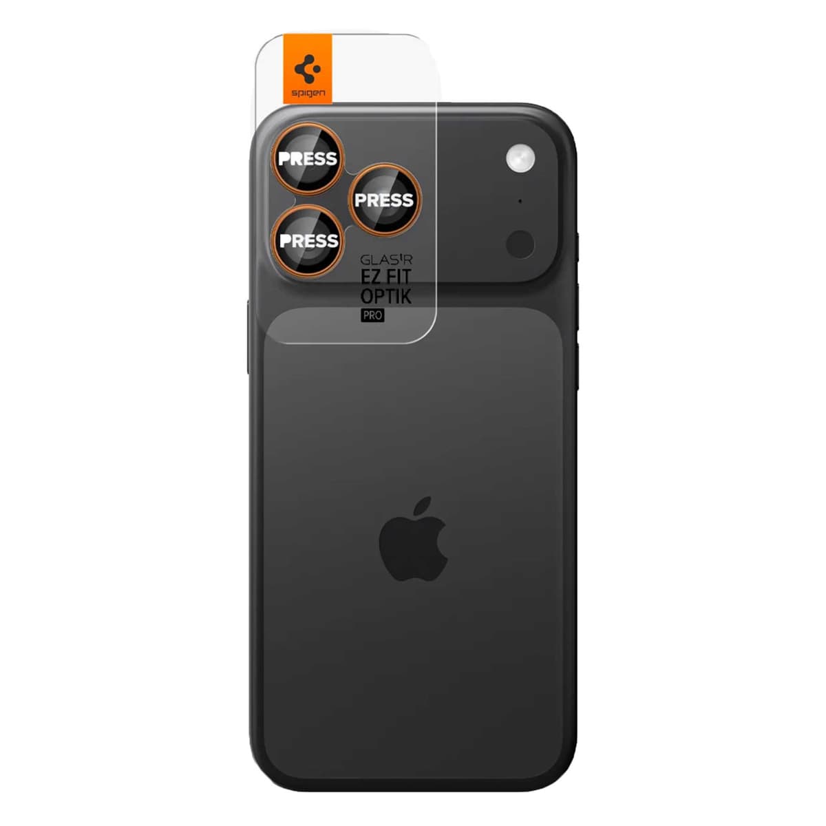 Spigen Optik Pro EZ Fit Lens Protector - Protection d'objectif de caméra (lot de 2) Apple iPhone 17 Pro (Max) / 16 Pro (Max) / 15 Pro (Max) / 14 Pro (Max) - Orange