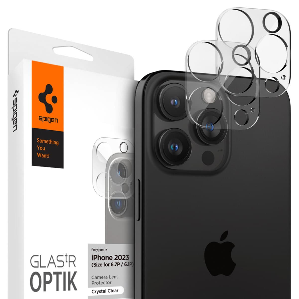 Spigen Optik Lens Protector - Protection complète de la caméra (lot de 2) Apple iPhone 16 Pro / 16 Pro Max / 15 Pro / 15 Pro Max / 14 Pro / 14 Pro Max - Crystal Clear