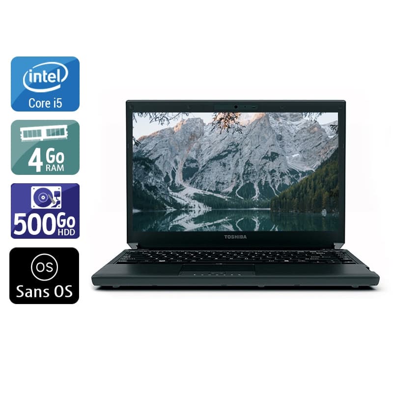 Toshiba Portégé R700 13,3'' i3 - 4Go RAM 500Go HDD Sans OS État correctOccasion certifiée reconditionnée