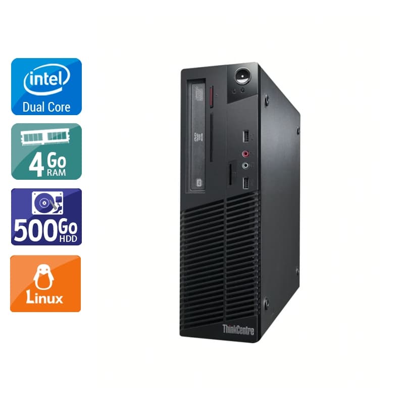 Lenovo ThinkCentre M70E SFF Dual Core - 4Go RAM 500Go HDD Linux État correctOccasion certifiée reconditionnée