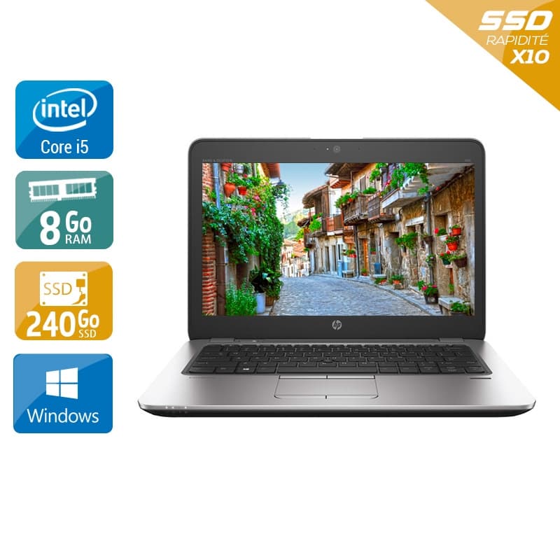 HP EliteBook 820 G3 12,5'' i5 Gen 6 - 8Go RAM 240Go SSD Windows 10 Bon étatOccasion certifiée reconditionnée