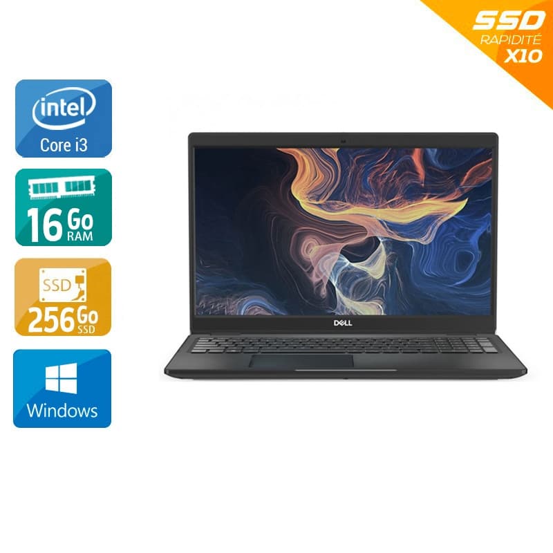 Dell Latitude 3510 15,6'' i3 Gen 10 - 16Go RAM 256Go SSD Windows 11 État correctOccasion certifiée reconditionnée