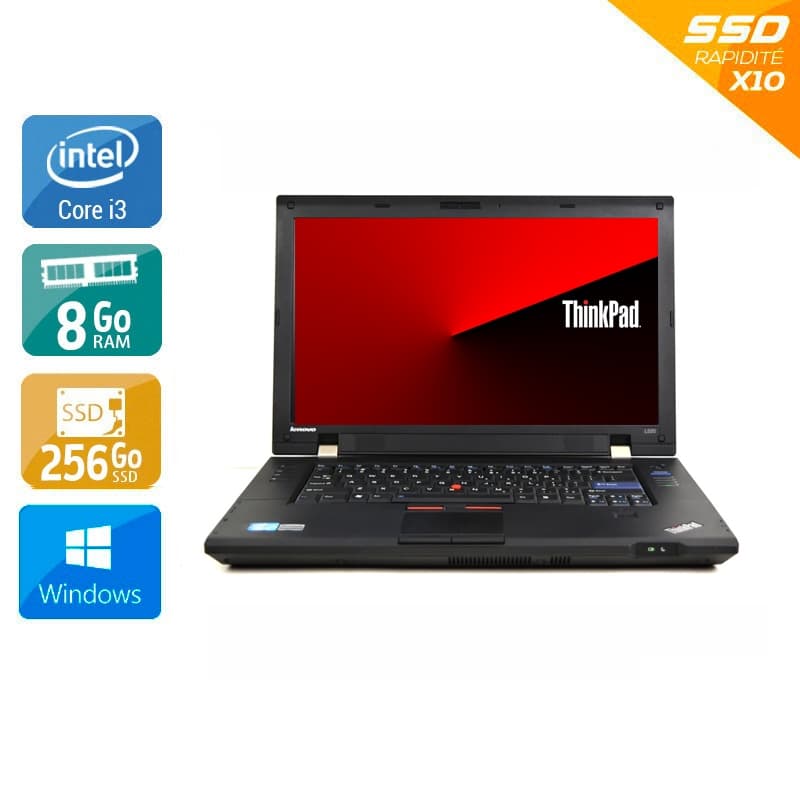 Lenovo ThinkPad L520 15,5'' i3 - 8Go RAM 256Go SSD Windows 10 État correctOccasion certifiée reconditionnée