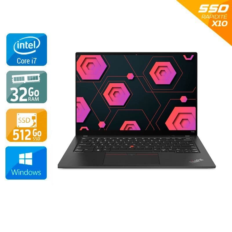 Lenovo ThinkPad T14s Gen 1 14'' i7 Gen 10 - 32Go RAM 512Go SSD Windows 11 - Etat du Produit : État correct État correctOccasion certifiée reconditionnée