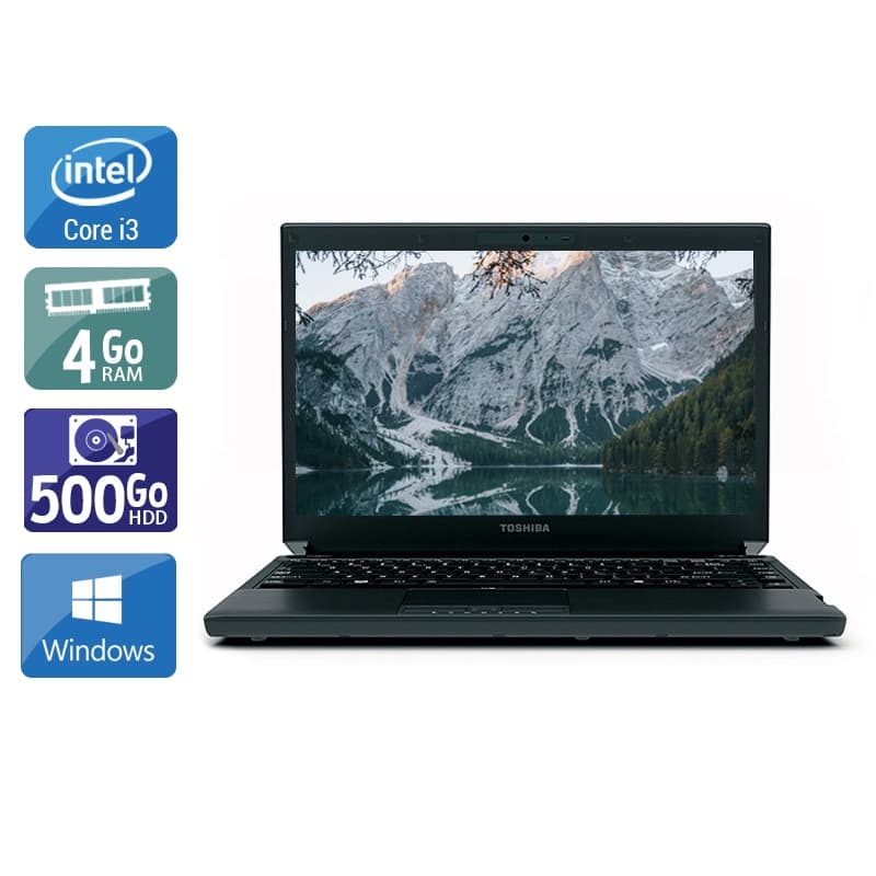 Toshiba Portégé R700 13,3'' i3 - 4Go RAM 500Go HDD Windows 10 État correctOccasion certifiée reconditionnée