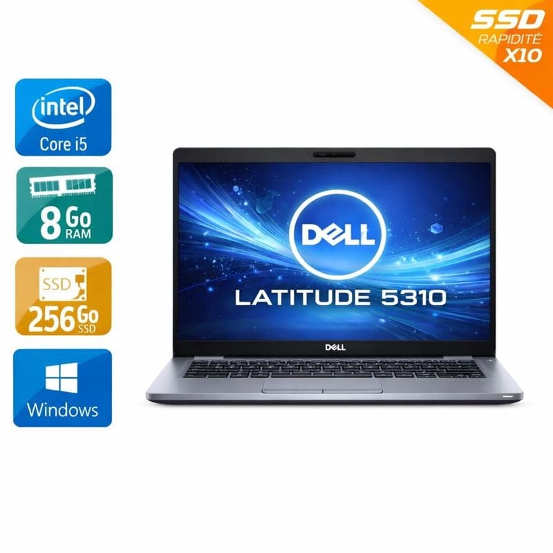 Dell Latitude 5310 13,2'' i5 Gen 10 - 8Go RAM 256Go SSD Windows 11 - Etat du Produit : État correct État correctOccasion certifiée reconditionnée