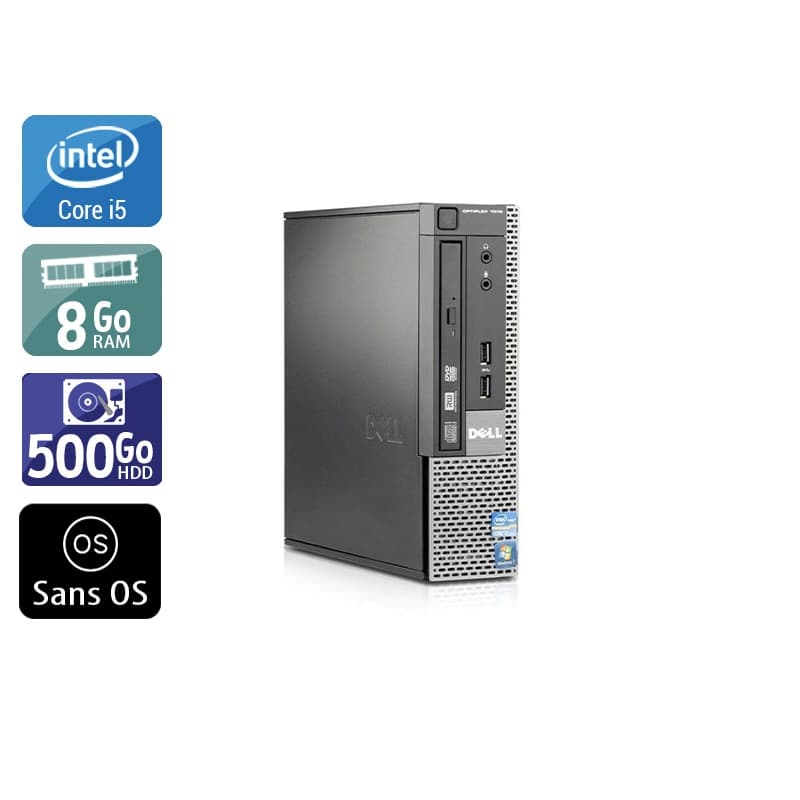 Dell Optiplex 7010 USDT i5 - 8Go RAM 500Go HDD Sans OS État correctOccasion certifiée reconditionnée