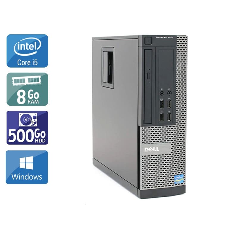 Dell Optiplex 9010 SFF i5 - 8Go RAM 500Go HDD Windows 10 État correctOccasion certifiée reconditionnée