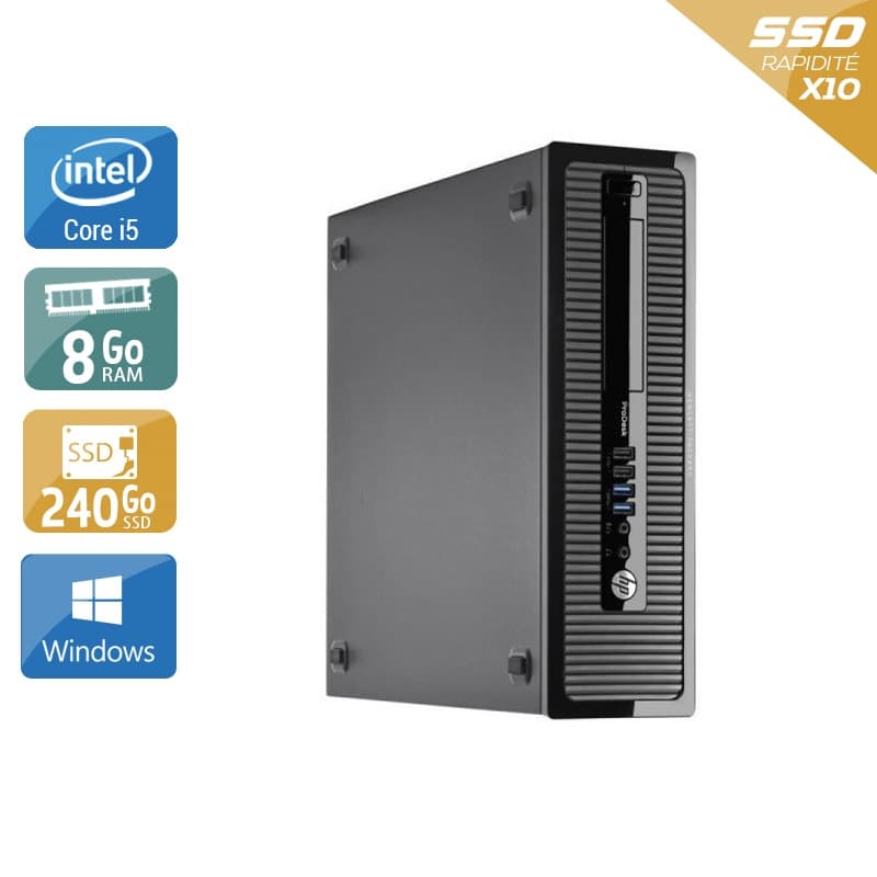 HP ProDesk 400 G1 SFF i5 - 8Go RAM 240Go SSD Windows 10 État correctOccasion certifiée reconditionnée