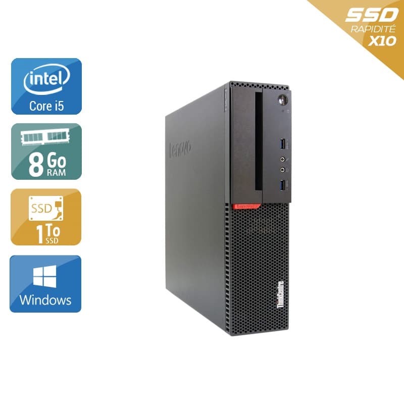 Lenovo ThinkCentre M900 SFF i5 Gen 6 - 8Go RAM 1To SSD Windows 10 État correctOccasion certifiée reconditionnée