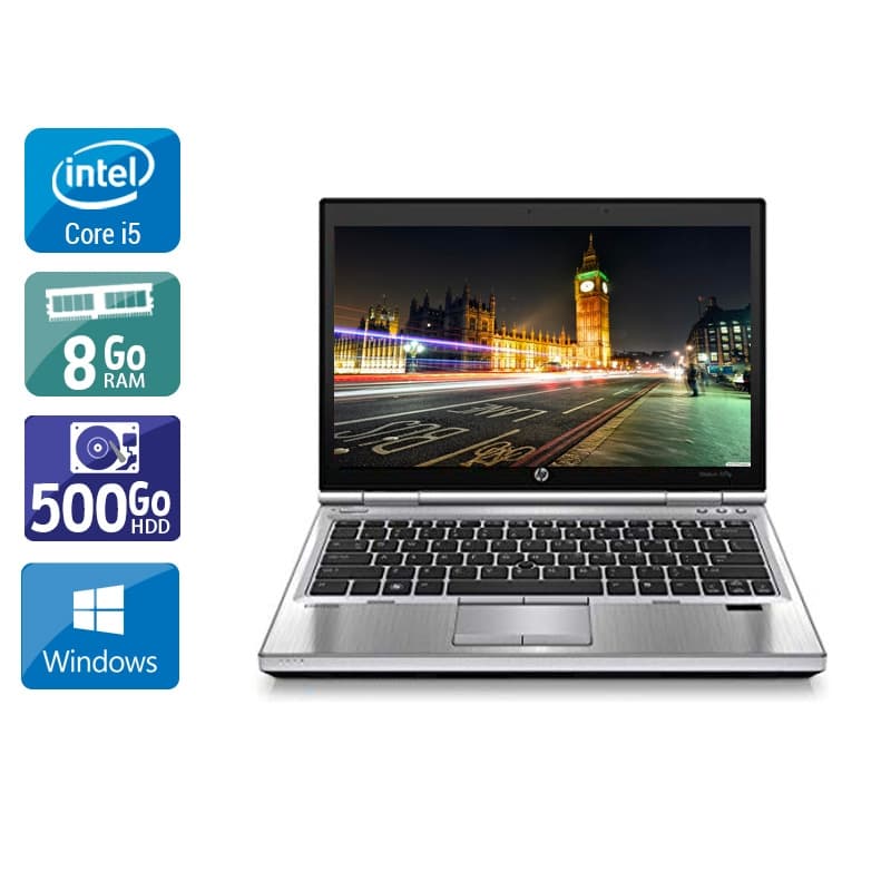 HP EliteBook 2570p 12,5'' i5 - 8Go RAM 500Go HDD Windows 10 Bon étatOccasion certifiée reconditionnée