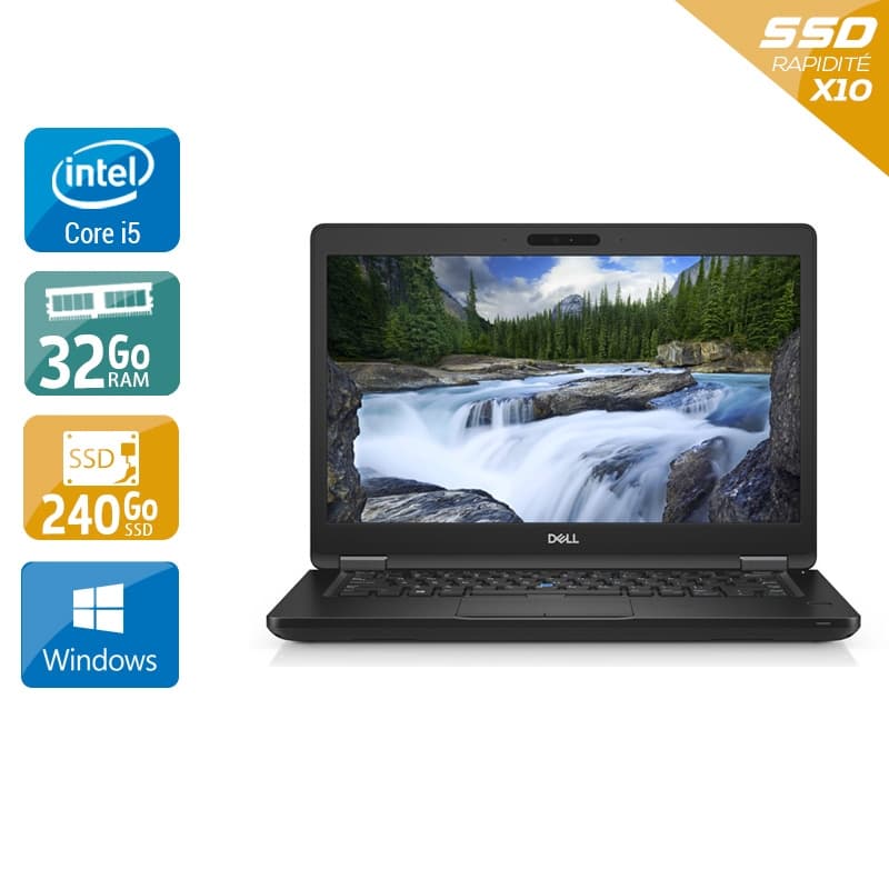 Dell Latitude 5490 14'' i5 Gen 7 - 32Go RAM 240Go SSD Windows 10 État correctOccasion certifiée reconditionnée