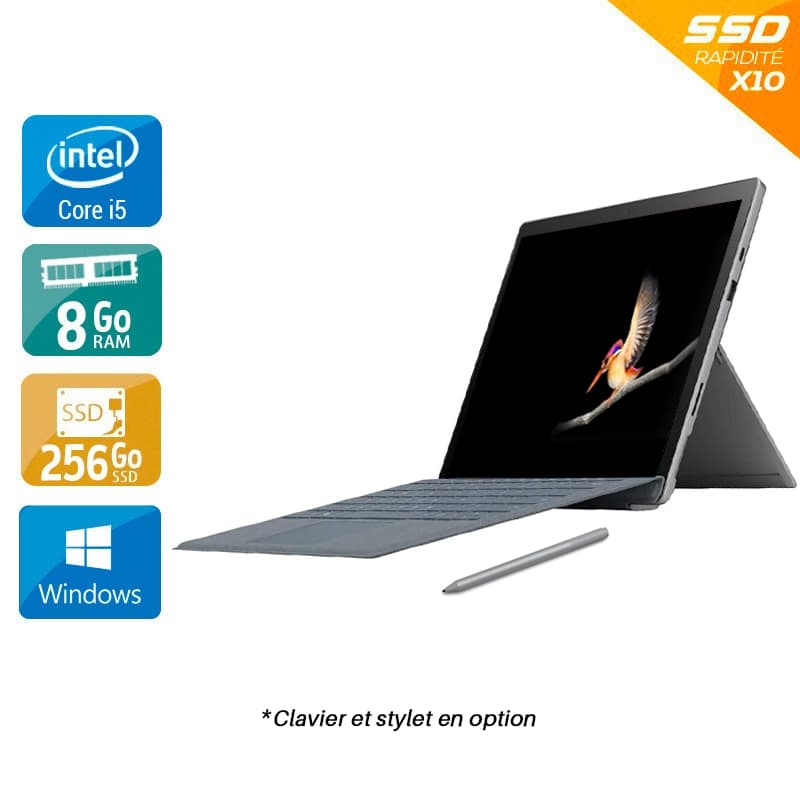 Microsoft Surface Pro 7 12,3'' i5 Gen 10 8Go RAM 256Go SSD Windows 11 Pro État correctOccasion certifiée reconditionnée