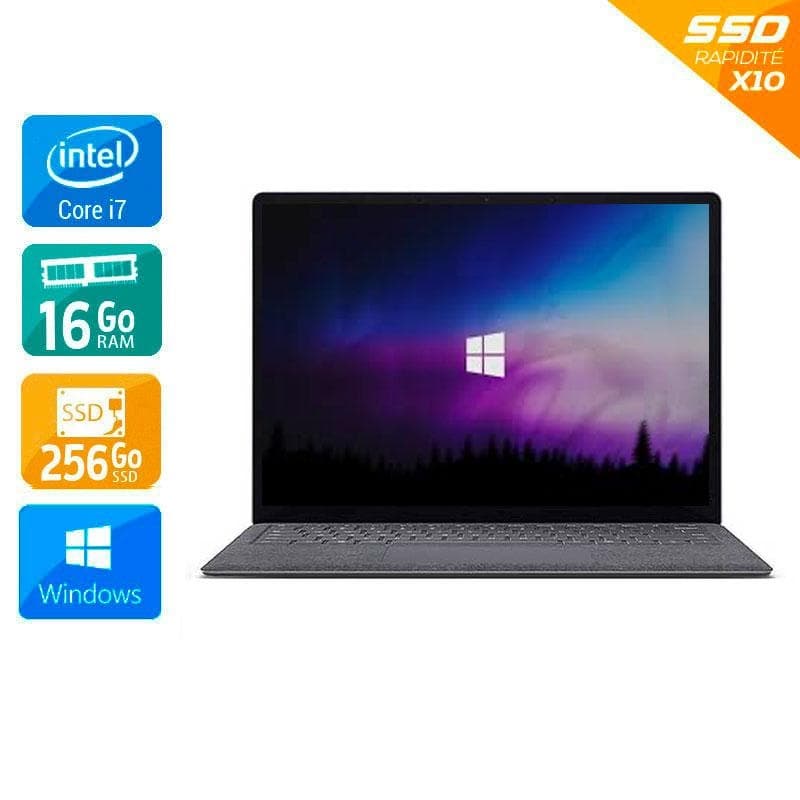 Microsoft Surface Laptop 3 13,5'' i7 Gen 10 16Go RAM 256Go SSD Windows 11 - Etat du Produit : État correct État correctOccasion certifiée reconditionnée
