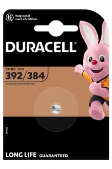 1 pile oxyde d'argent Duracell spéciale 392/384 1,55 V (SR41/V392/V384/SR41W/SR41WS)