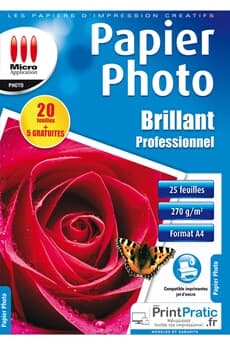 Papier Photo Brillant A4 - Professionnel - 270 g/m² - 20 Feuilles