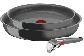 Batterie de cuisine Tefal SET POELES 24/28 CM + 1 POIGNEE AMOVIBLE GRIS HIPPO PREMIUM INGENIO RENEW INDUCTIONL2629202