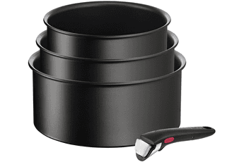 Batterie de cuisine Tefal LOT 3 CASSEROLES 16/18/20 CM + 1 POGNEE AMOVIBLE INGENIO ECO RESIST INDUCTION L3979202