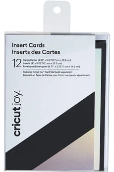 Set de 12 cartes enveloppes avec inserts argent et noir, compatible CRICUT JOY