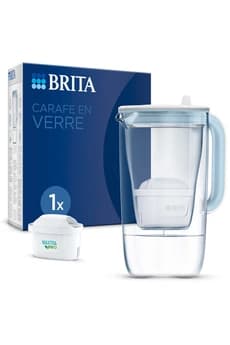 Carafe en verre Model One bleue (2,5L) inclus 1 cartouche filtrante BRITA MAXTRA PRO All-in-1
