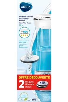 Bouteille et carafe filtrante Brita Bouteille filtrante Blanc/Graphite -2 Microdiscs filtrants inclus