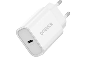 Chargeur mural 20W, 1 port USB-C antichoc, Power Delivery, charge rapide pour Smartphone, tablettes, BLANC
