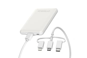 Power Bank USB A & Micro usb + Cable MFI 3 connectiques 1M blanc