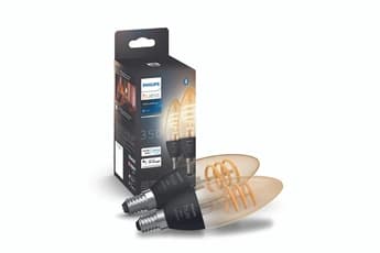 Ampoules connectées Philips Hue Pack de 2 ampoules White Ambiance 4.9W Filament flamme E14