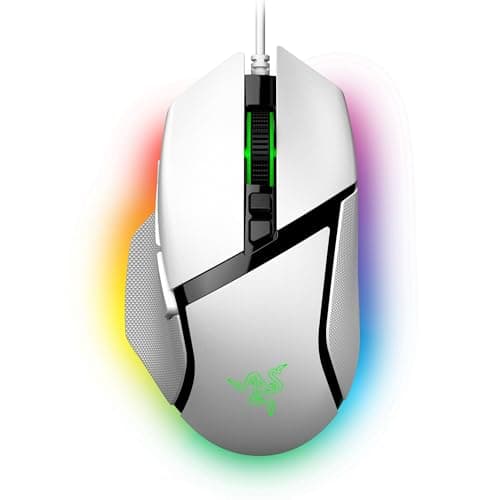 Razer Basilisk V3 - Souris Gaming Filaire Personnalisable - Design Ergonomique - capteur 26K DPI - Chroma RGB - 11 Boutons programmables - molette HyperScroll inclinable - PC/Mac | Blanc