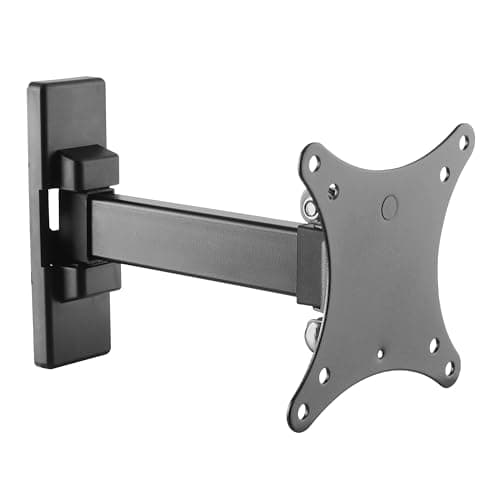 RICOO S7411 Support Mural Écran PC TV 13 17 19 22 24 27 28 32 34 Pouces VESA 75x75 100x100 Orientable Inclinable Rotatif Universel Fixation Murale TV QLED OLED LED LCD Écran incurvé