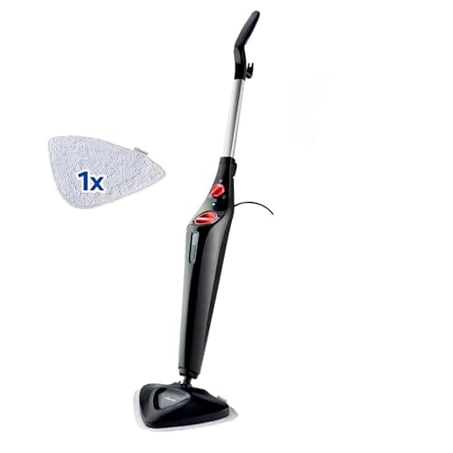Vileda - Balai Vapeur - Nettoyage Hygiénique sans Produits Chimiques Agressifs - Élimine 99,9% des Bactéries et Virus - Nettoyeur Vapeur Puissant Prêt en 15 secondes - Laveur de Sol Steam Cleaner Plus