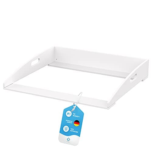 FLIPLINE Hemnes HappyBaby Matelas à langer, blanc, 85 x 75 x 13 cm, pour commode IKEA Hemnes, avec sécurité à 2 niveaux sur le mur et la commode, plan de table à langer, 100% sûr