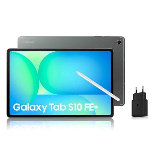 Samsung Galaxy Tab S10 FE+, Tablette Android WIFI 13.1" 128 Go, S Pen inclus, Certification IP68, Gris Anthracite, Chargeur Secteur Rapide 25W Inclus, Version FR