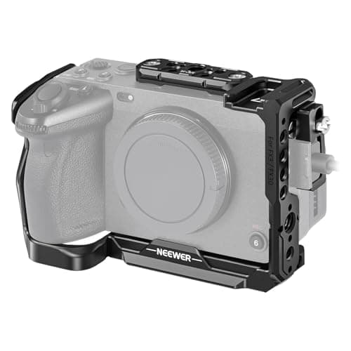 NEEWER Cage pour appareil photo FX3/FX30 avec pince de câble HDMI, rail OTAN, trous de positionnement ARRI 3/8", filetage 1/4", compatible avec poignée XLR Sony FX3 FX30, compatible avec le cardan DJI