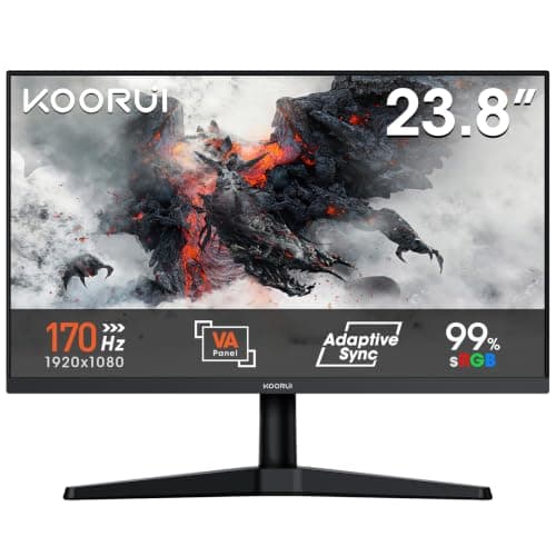 KOORUI Ecran PC Gamer 24 Pouces, 170Hz FHD Adaptive Sync HDMI 1.4 VESA