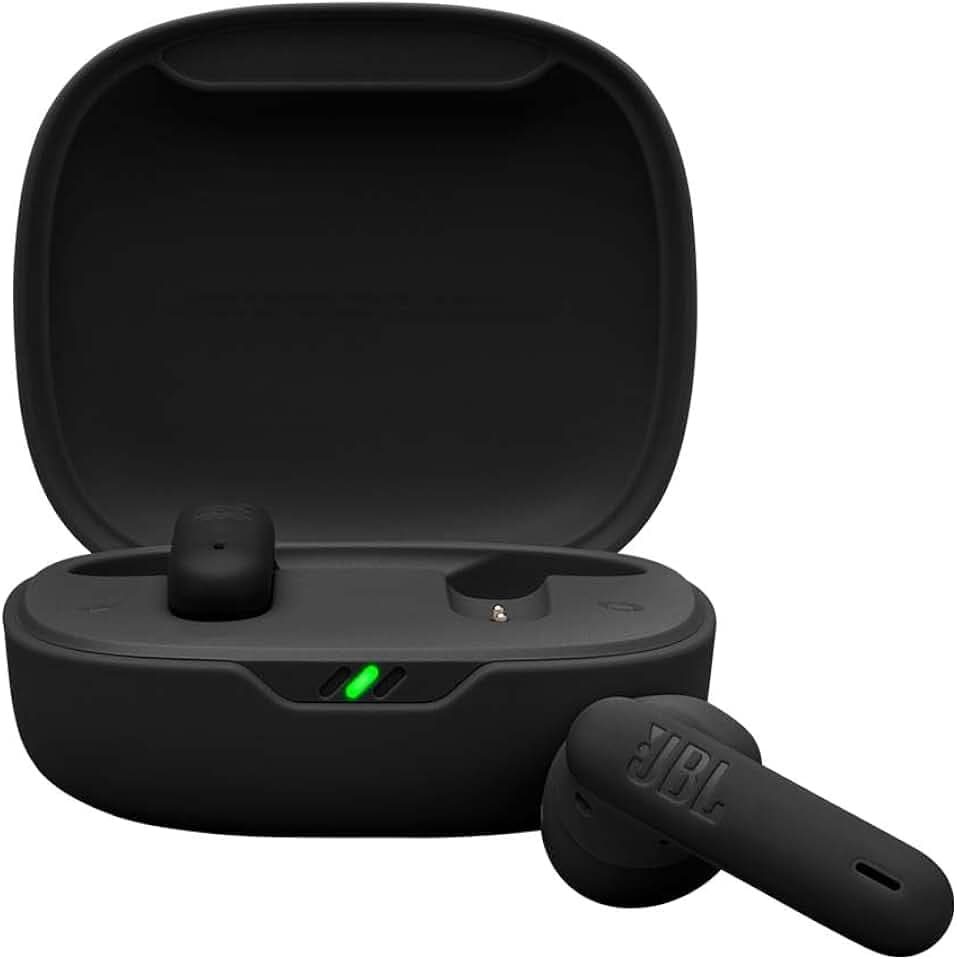 JBL Wave Flex 2, Écouteurs sans Fil Bluetooth, 40 h d'autonomie, Son JBL Pure Bass, Technologie Smart Ambient, résistance à l'eau et à la poussière IP54, Connexion multipoint, Noir