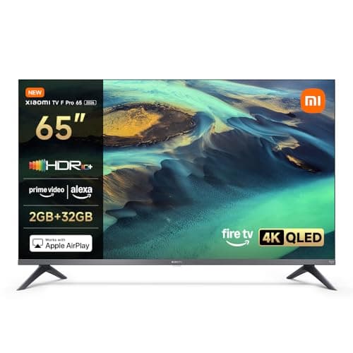 XIAOMI TV F Pro 65, 165 cm (65 Pouces), 4K UHD QLED, Smart TV, Fire OS8, Contrôle Vocal Alexa, HDR10+, 60Hz avec 120Hz Game Boost Mode, MEMC, 2Go+32Go, Compatible avec Apple AirPlay